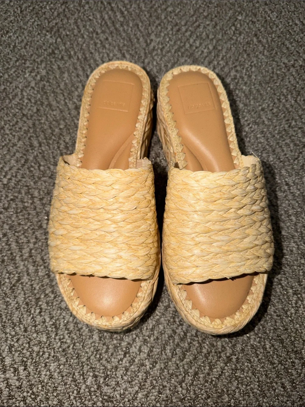 Dolce Vita Tan Woven Espadrille Slide Sandals